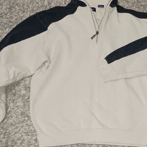 Men's Champions Tour Sweater Size Small Color Cream Black Zip Golfing Putter